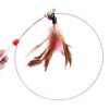 1 Piece Feathers Cat Teaser Cute Design Bell Steel Wire Cat Toys Interactive Cat Tickle Stick Plastic Handle Pet Products