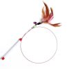 1 Piece Feathers Cat Teaser Cute Design Bell Steel Wire Cat Toys Interactive Cat Tickle Stick Plastic Handle Pet Products