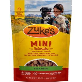 Zuke's Mini Naturals Moist Dog Treats (Option: Delicious Duck Recipe - 1LB)