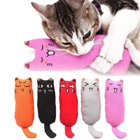 Rustle Sound Catnip Toy Cats Products for Pets Cute Cat Toys for Kitten Teeth Grinding Cat Plush Thumb Pillow Pet Accessories (Color: Red)