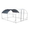 Large Metal Chicken Coop with Run, Walkin Chicken Coop for Yard with Waterproof Cover, 13.1 x 9.8 x 6.6 ft, Dome Roof Large Poultry Cage for Hen House