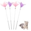 1Pc Cat Interactive Toy Stick Feather Wand with Small Bell Toys Plastic Artificial Colorful Cat Teaser Toy Supplies