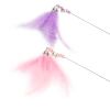 1Pc Cat Interactive Toy Stick Feather Wand with Small Bell Toys Plastic Artificial Colorful Cat Teaser Toy Supplies